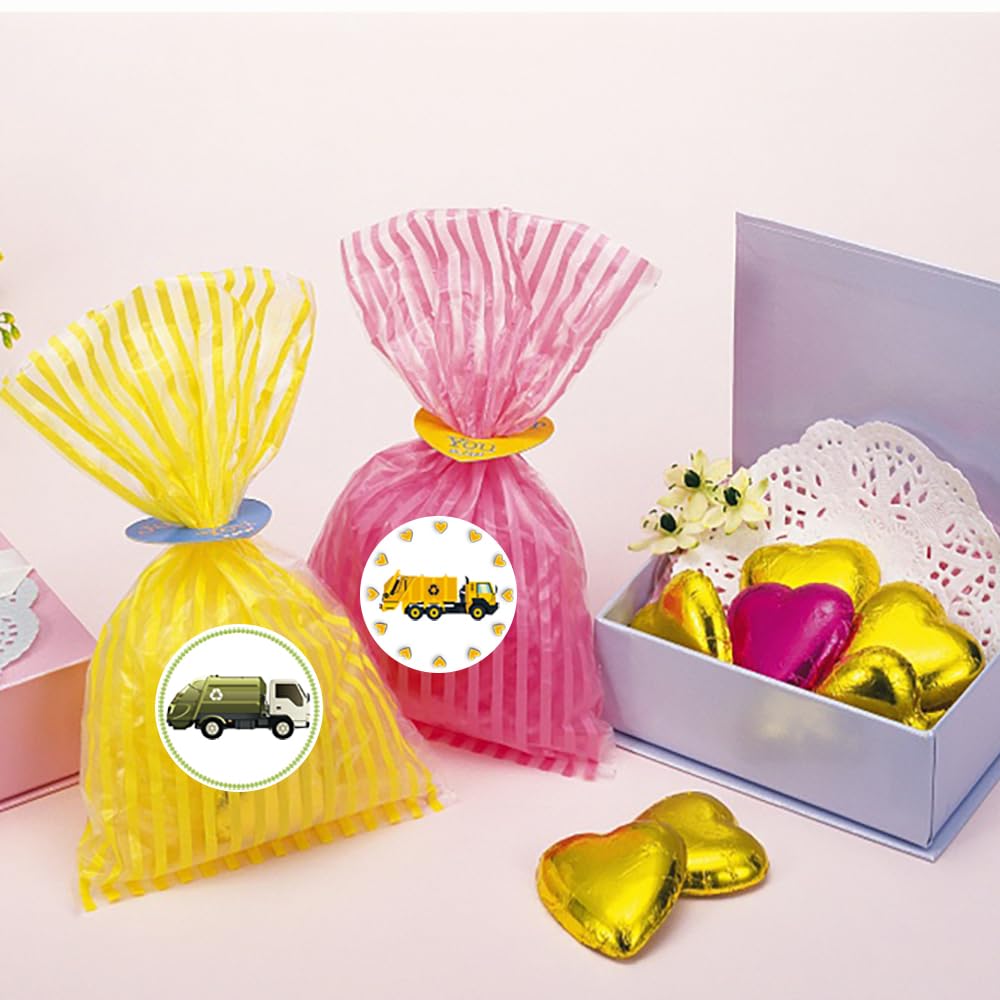 Oringaga 500-Piece Garbage Truck Party Decorations Set - Recycle Roll Stickers, DIY Labels for Birthday, Baby Shower & Gender Reveal Parties - Perfect for Kids' Themed Events & Classroom Activities
