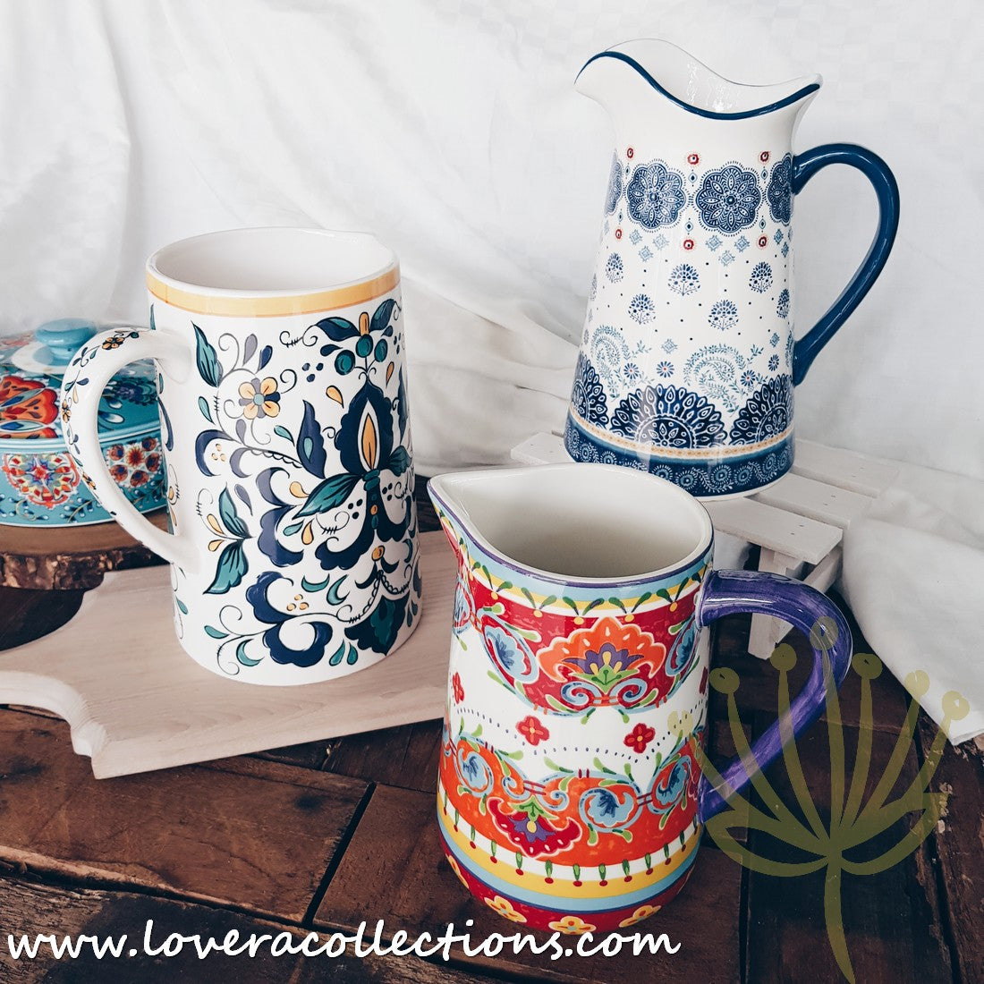 Vibrant Colorful Glass Pitchers - 50% Off Clearance Sale - Perfect for Iced Tea, Lemonade & Summer Beverages