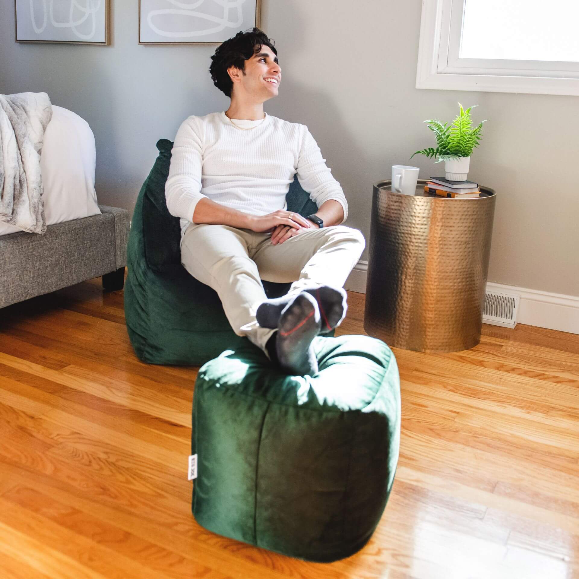 Aurora Recliner with Ottoman - Modern Comfortable Living Room Chair for Relaxing, Reading & Watching TV
