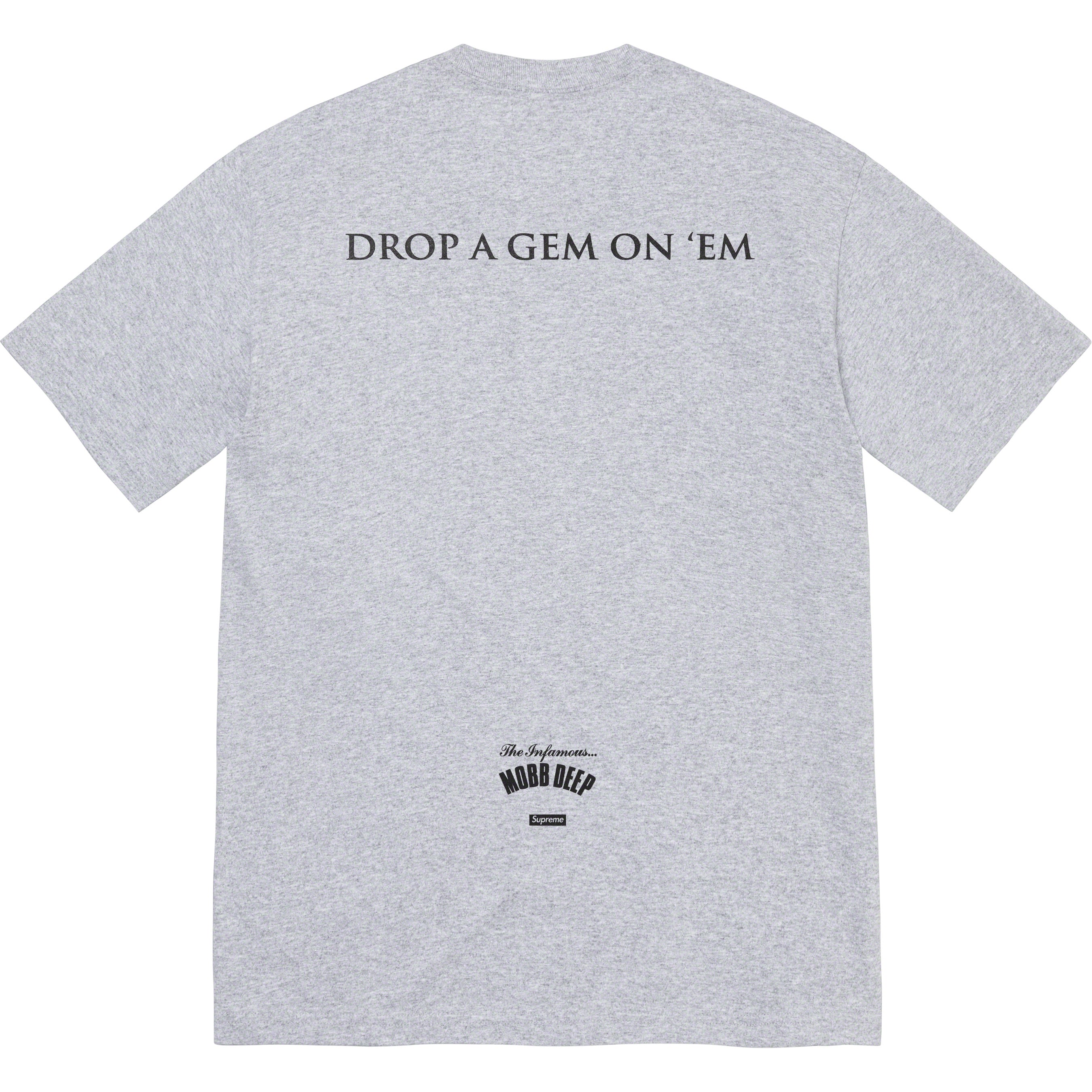 Supreme Mobb Deep Dragon Graphic T-Shirt - Grey Cotton Streetwear Tee for Hip-Hop Fans & Urban Fashion