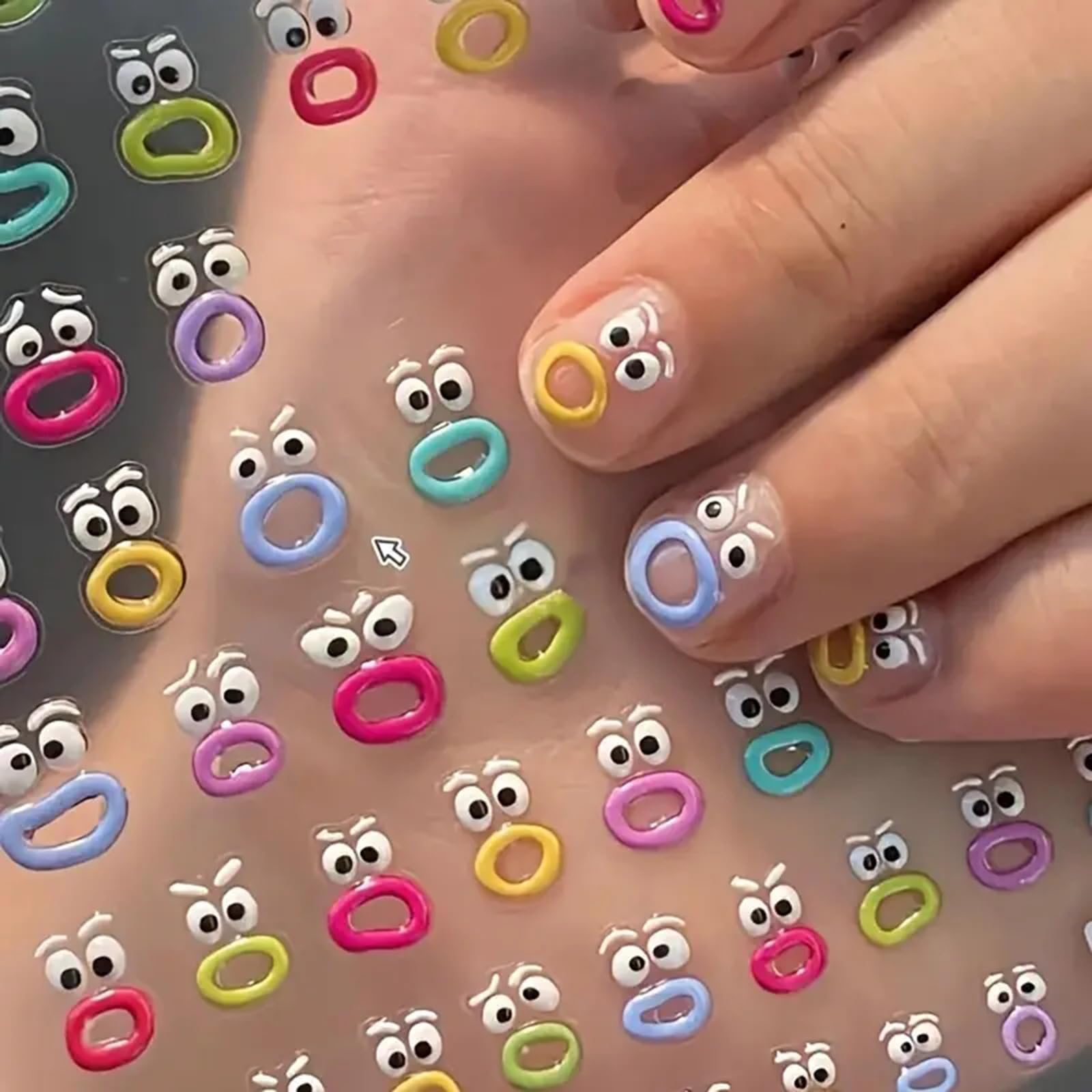 5D Cartoon Nail Stickers - Sausage Lips Design for Women, Party & Salon Use