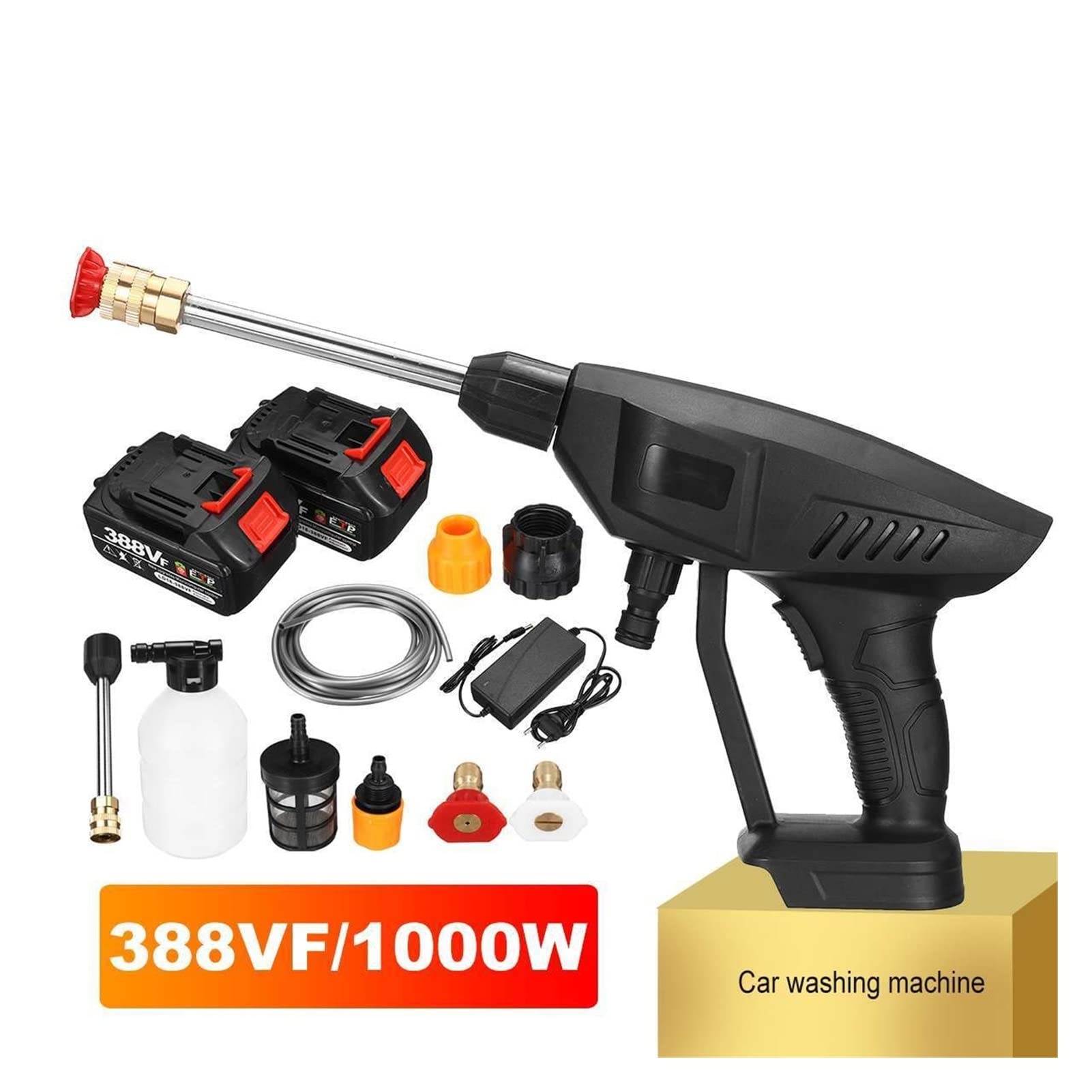 YKLL Cordless High Pressure Washer 35BAR 1000W - Electric Car Wash with 22000mAh Battery for MAKITA - Perfect for Auto Detailing & Home Cleaning
