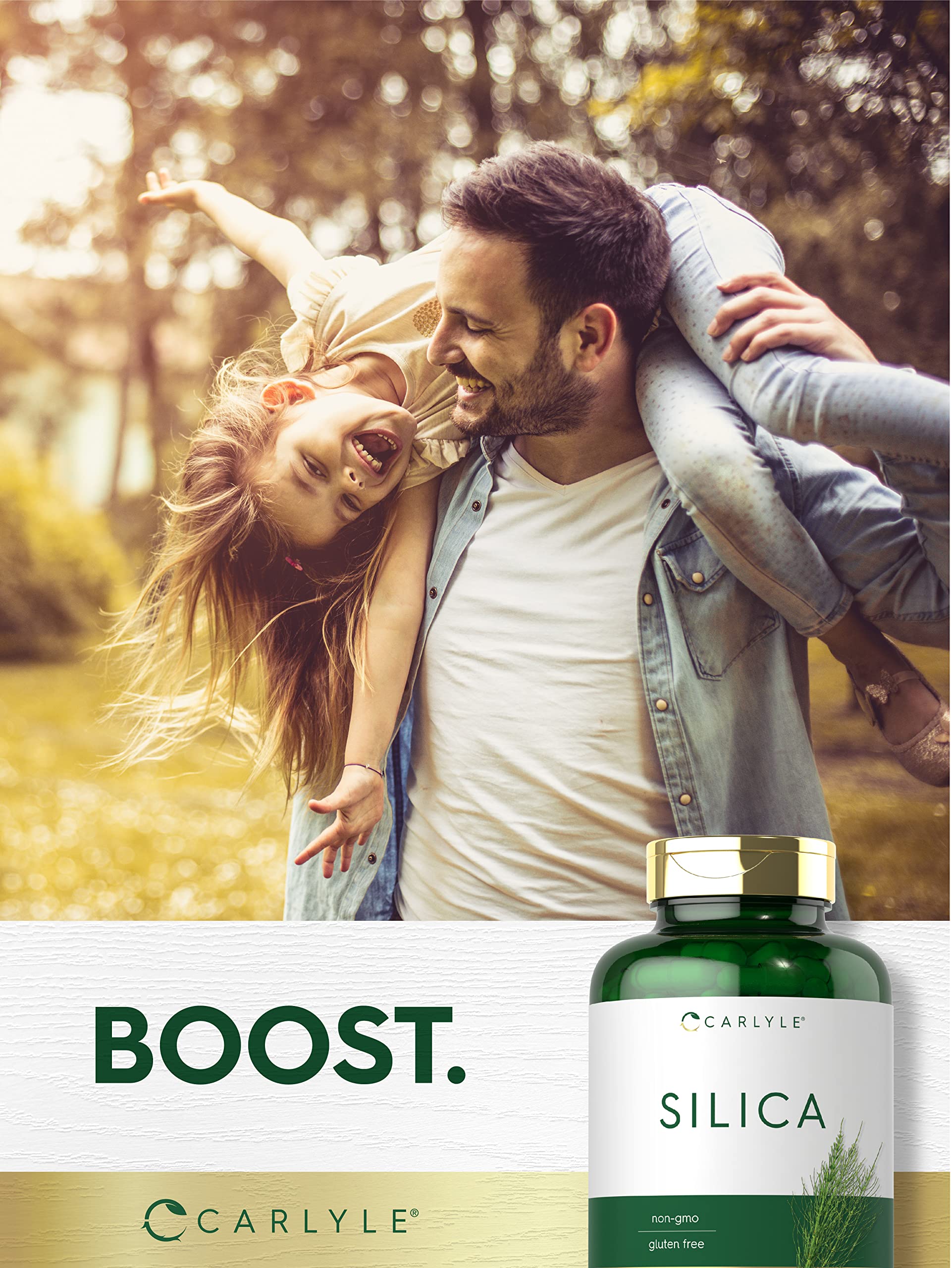 Carlyle Silica Supplement Capsules 200 Count | Natural Horsetail Extract | Non-GMO, Gluten Free | Supports Hair, Skin & Nail Health for Women & Men