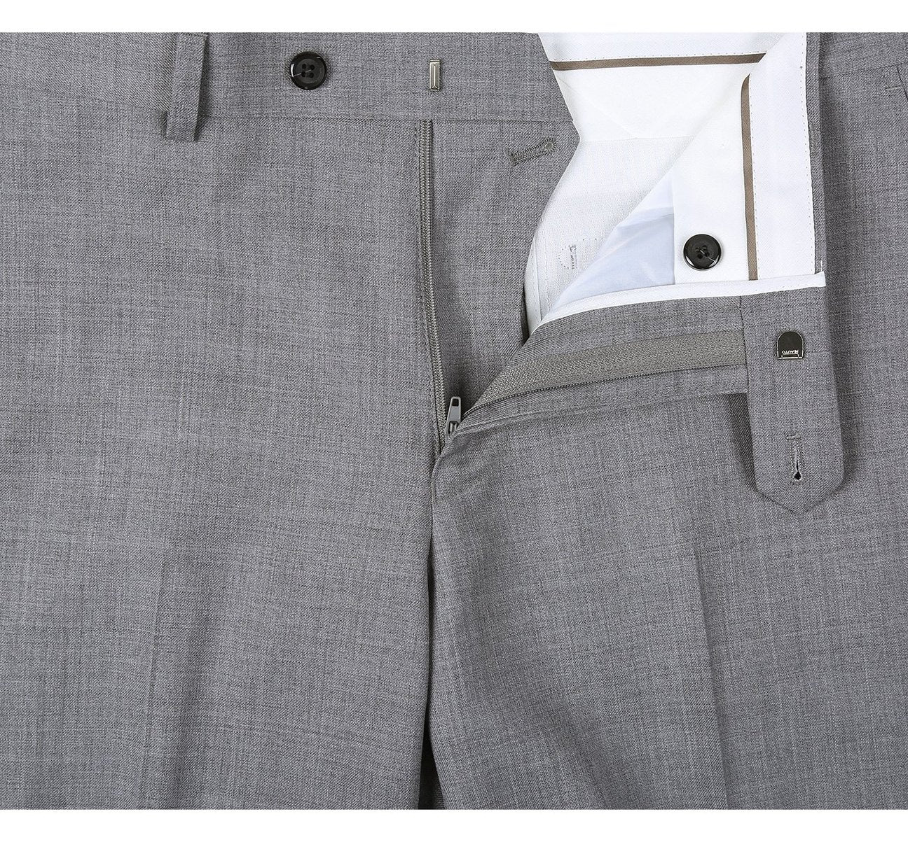 Alessandro Vitello by Renoir Grey Regular Fit Flat Front Wool Dress Pants 508 5 | Premium Business Attire for Office & Formal Occasions
