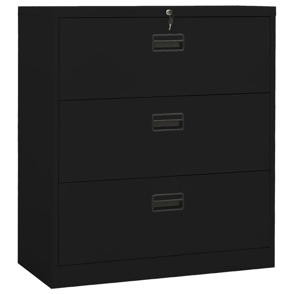 Modern Metal Filing Cabinet with Lock - 35.4