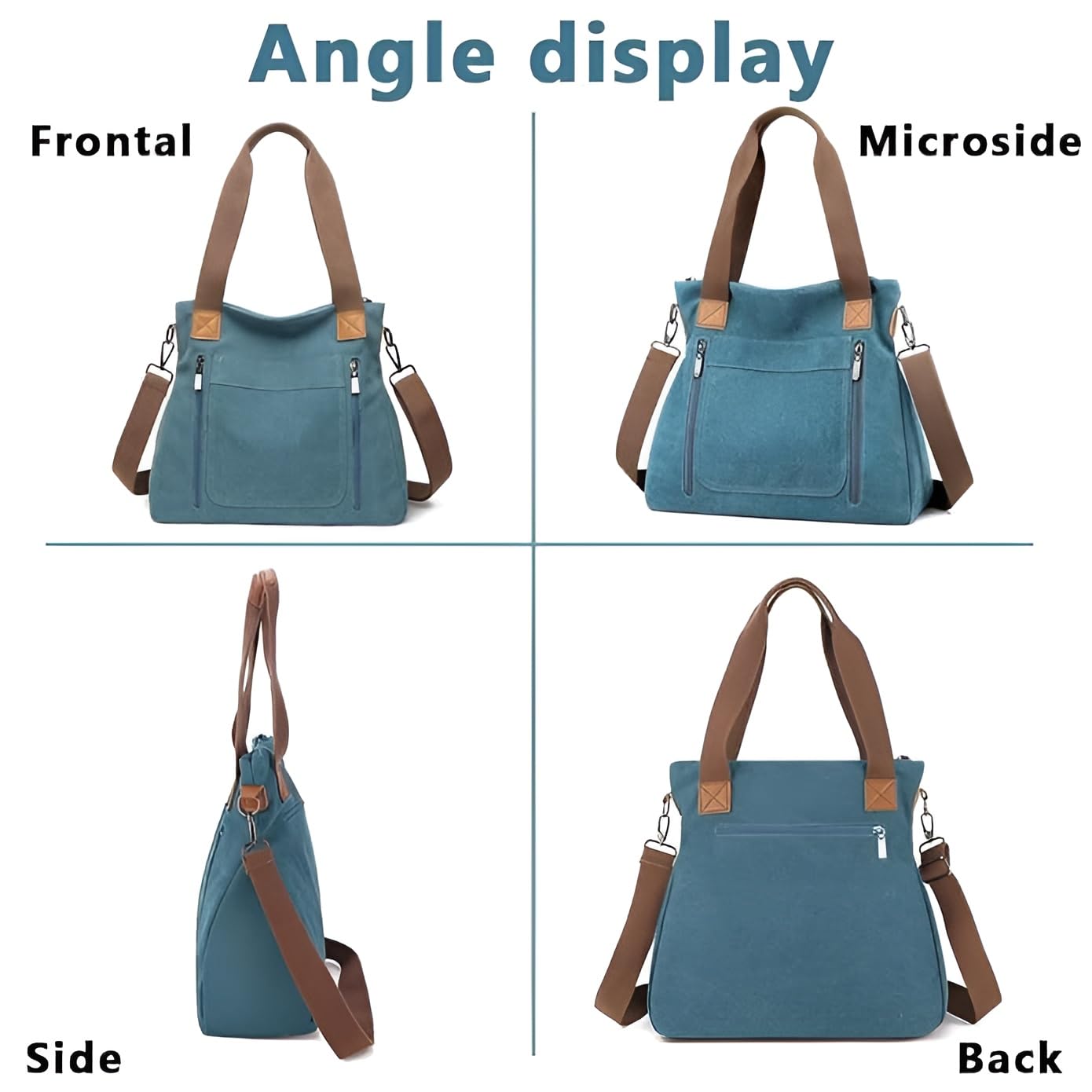 Stylish Women's Canvas Tote Bag - Large Capacity Casual Shoulder Bag for Everyday Use | Durable Hobo Tote & Crossbody Shopper Bag | Perfect for Work, Travel, Shopping and Beach Outings