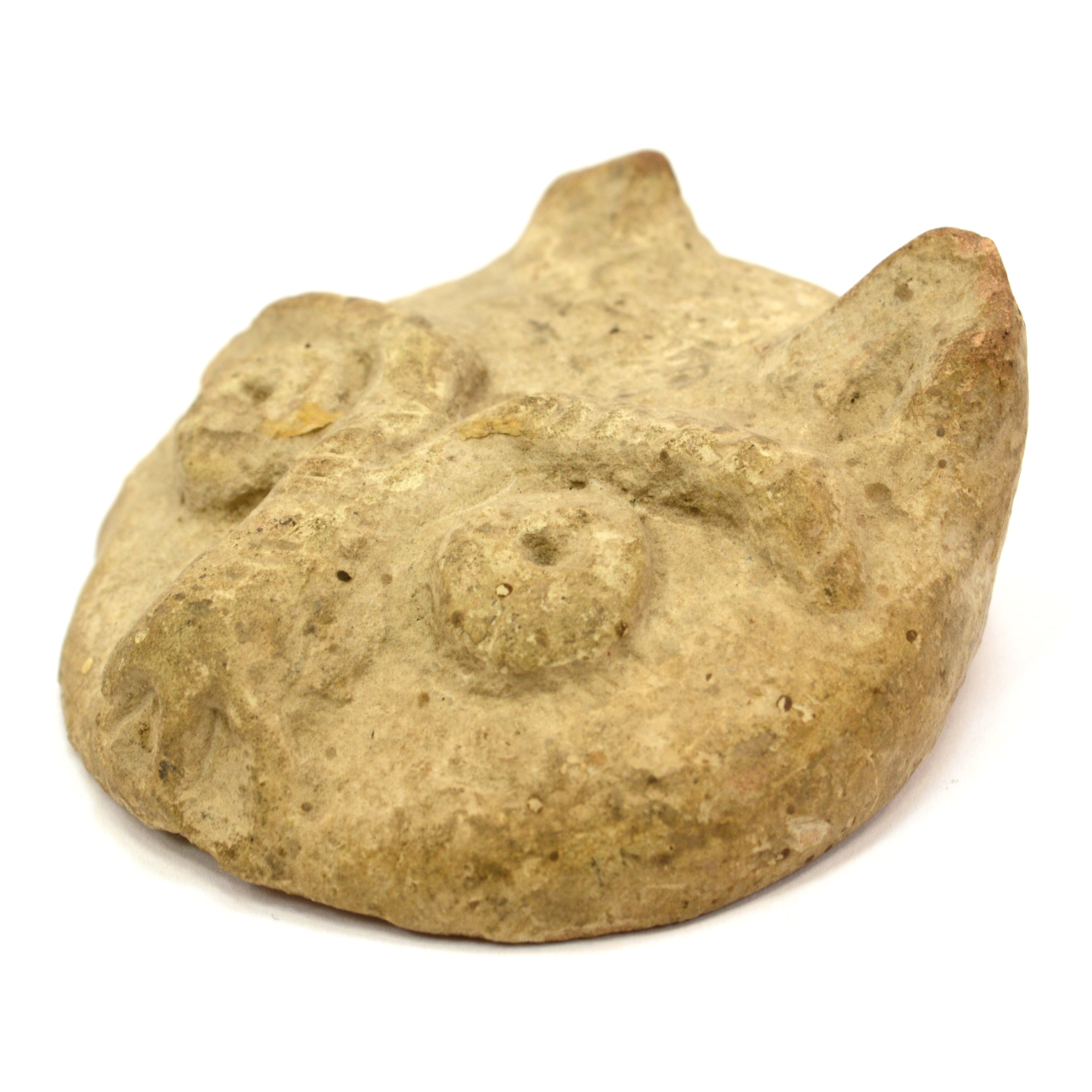 Ancient Pre-Columbian Indian Warrior Head Small Pottery Shard - Authentic Taino or Mayan Artifact for Collectors, Home Decor & Historical Display