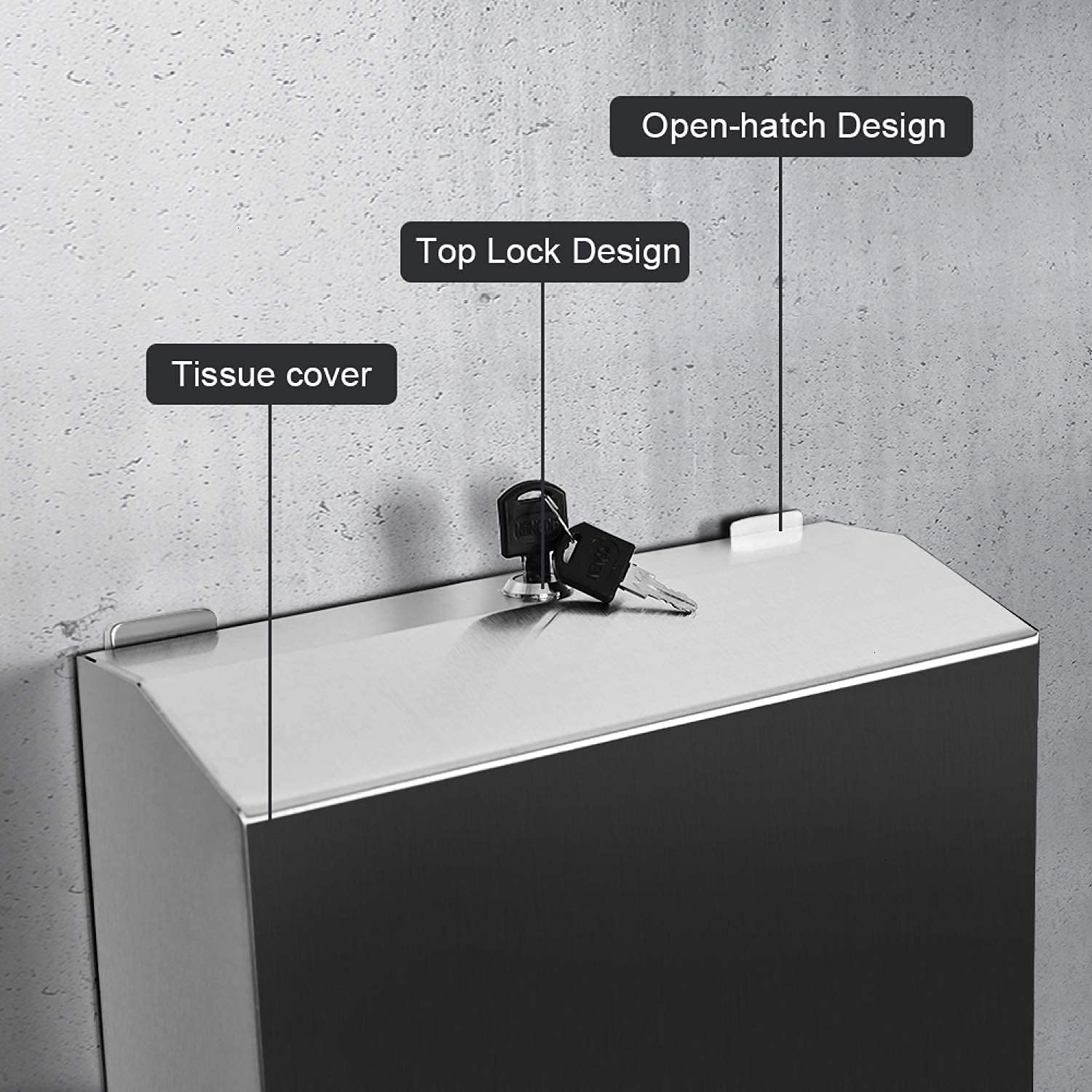 Commercial Wall-Mounted Paper Towel Dispenser - Brushed Stainless Steel Bathroom Hand Towel Holder with Lock - High Capacity (250 C-Fold/300 Multi-Fold) - Ideal for Restaurants, Offices & Public Restrooms