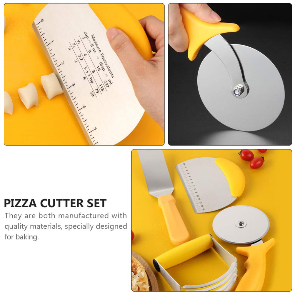 Hemoton 5-Piece Baking Set - Dough Scraper, Silicone Pastry Mixer & Pizza Dough Tool for Cake, Pie & Pastry | Perfect for Home Bakers & Professional Chefs