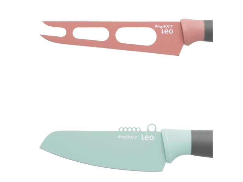 BergHOFF Leo 2-Piece Cheese Knife Set in Pink and Green - Perfect for Cheese Boards, Charcuterie Platters & Entertaining Guests