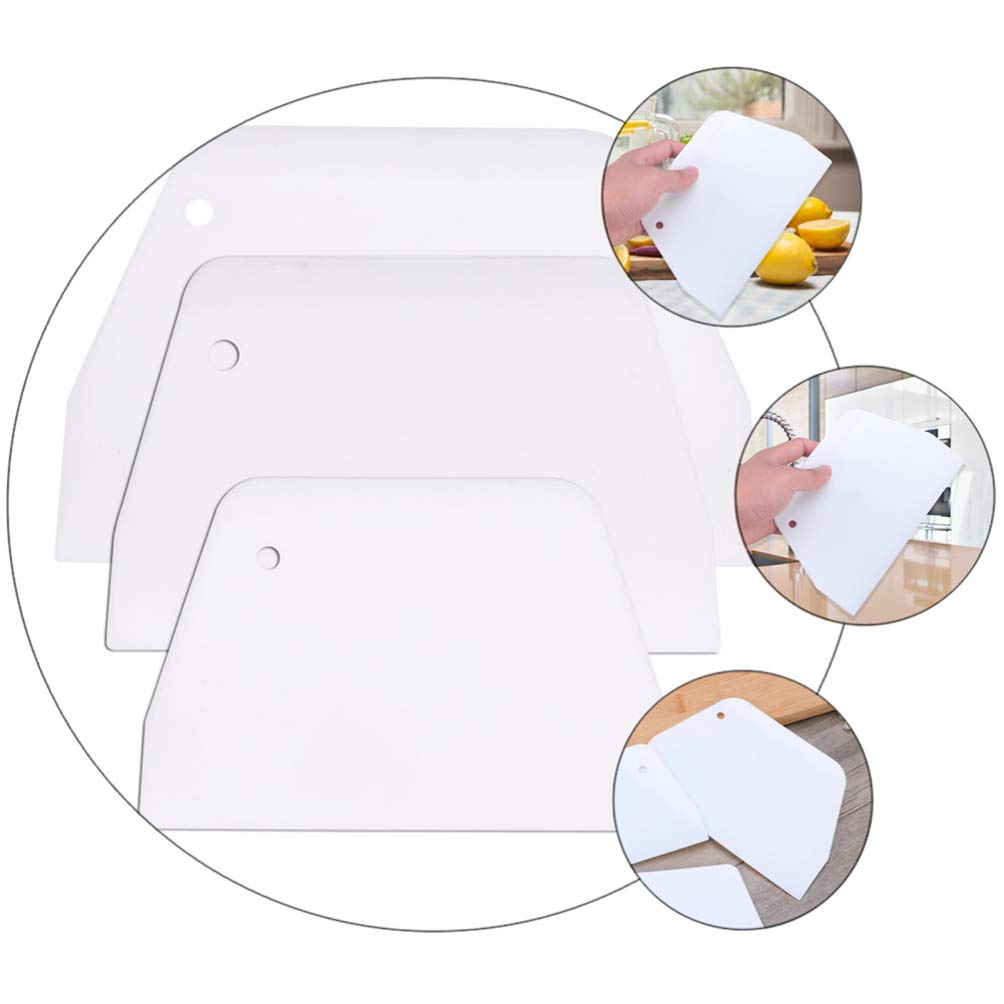 **Hemoton 6-Piece Cake Scraper Set - Dough Scraper, Icing Smoother & Multipurpose Baking Tool for Cake Decorating, Cooking & Kitchen Use - Perfect for Home Bakers & Restaurants**    *(Use Cases: Ideal for smoothing cake frosting, shaping dough, scraping bowls, and decorating desserts like cupcakes, cookies, and pastries.)*
