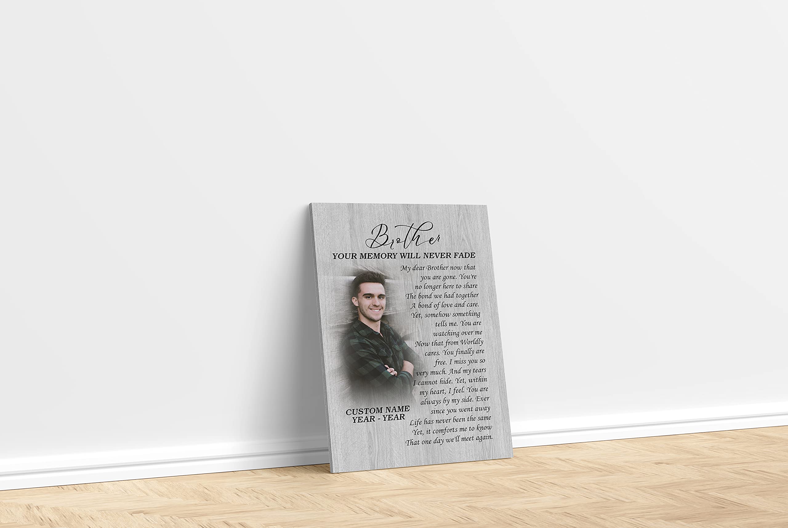 Personalized Brother Memorial Canvas - Sympathy & Bereavement Gift for Loss of Brother - In Memory Keepsake - 12x16 Inch - Perfect for Home Memorial, Condolence Gift, or Remembrance Display