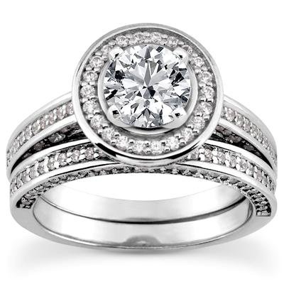 1.71 Carat TW Round Diamond Engagement Ring Set - Modern Style Wedding Band with Form Fit Matching - Perfect for Proposals, Anniversaries & Bridal Jewelry