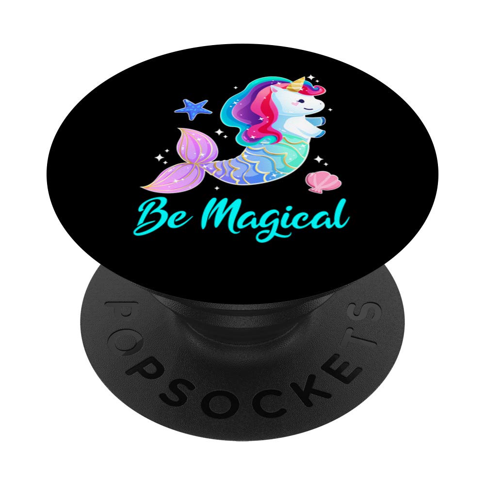 Magical Unicorn Mermaid Gifts for Girls - Cute Mermicorn PopSockets PopGrip with Swappable Base for Phones & Tablets - Perfect Birthday Present for Kids, Teens & Unicorn Lovers