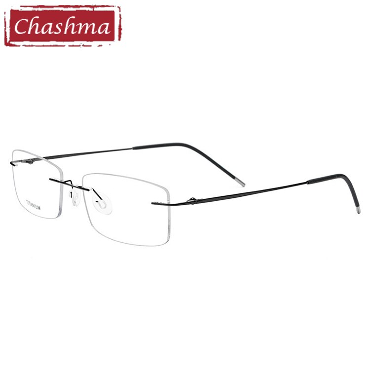 Titanium Rimless Rectangle Eyeglasses for Men - Lightweight & Durable Frame - Perfect for Office, Reading & Everyday Use