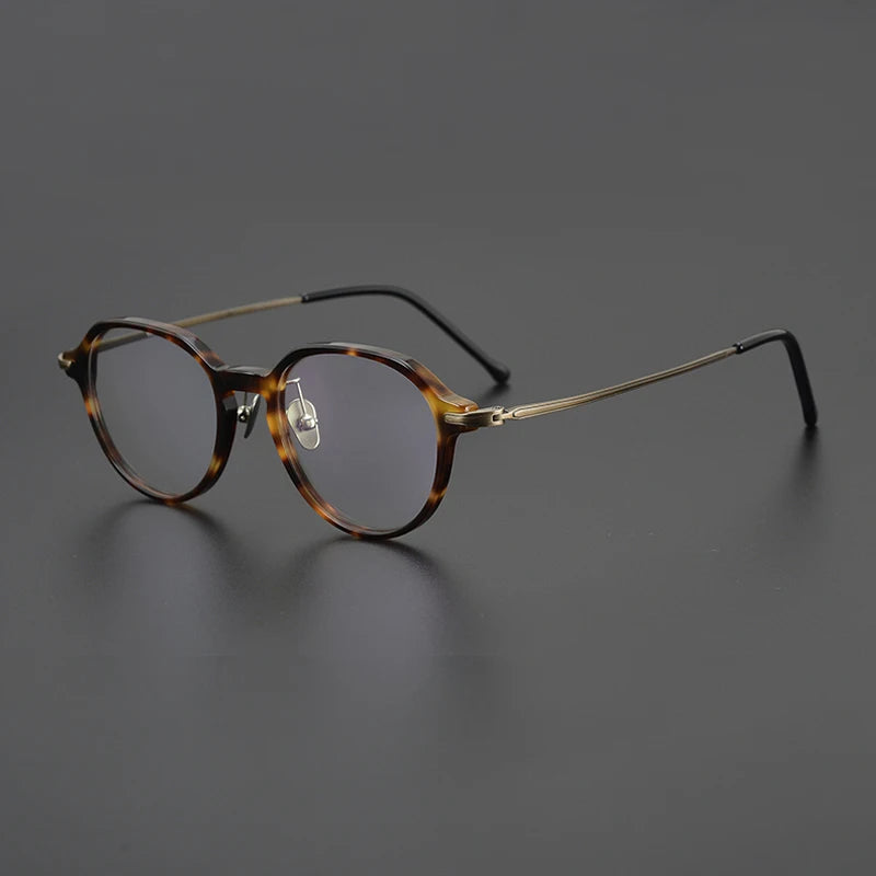 Unisex Black Titanium Acetate Full Rim Flat Top Oval Eyeglasses Frame 19834 | Lightweight & Durable | Perfect for Work, Reading & Fashion Accessories