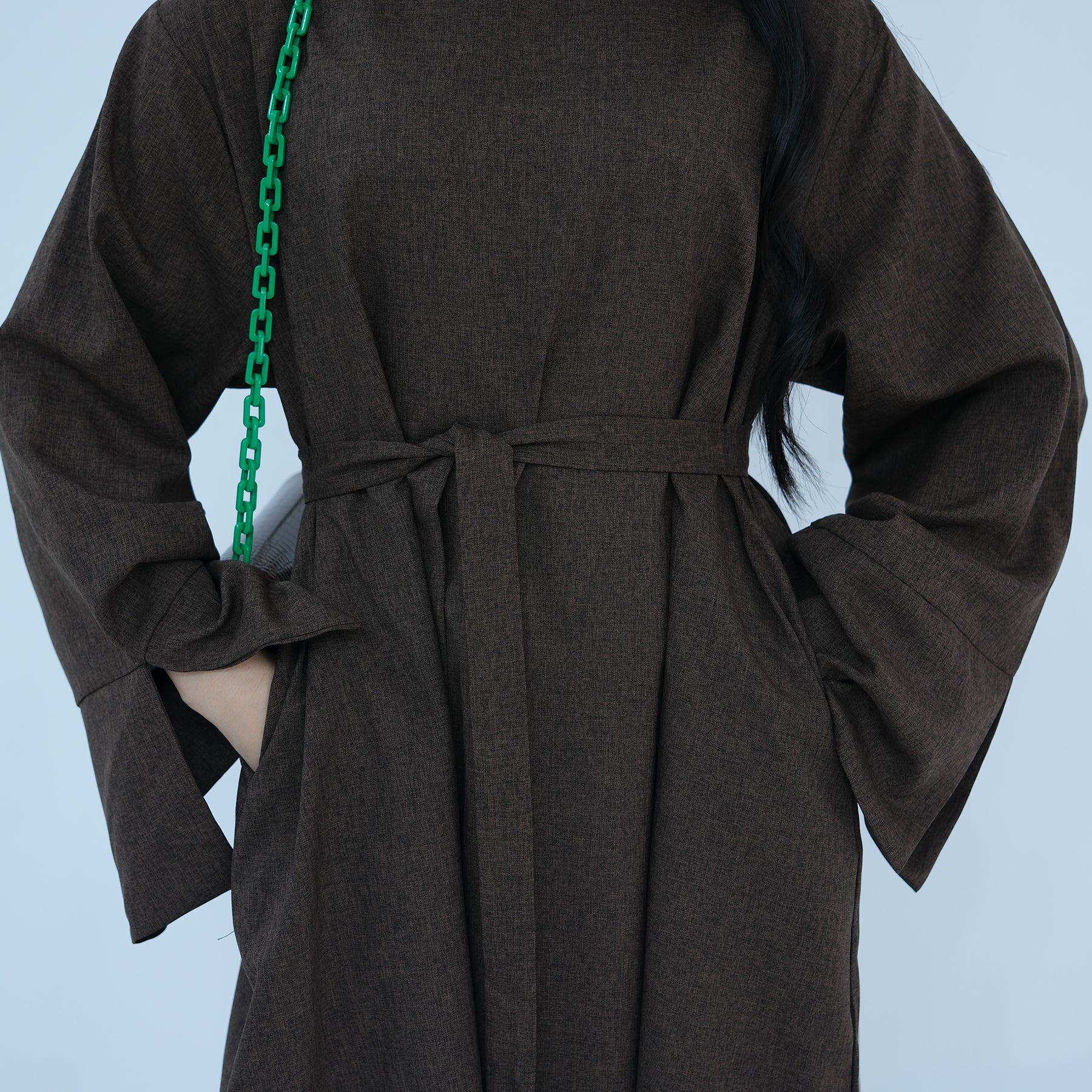 Stylish Heather Everyday Abaya in Brown - Modest Islamic Dress for Women | Perfect for Prayer, Work & Casual Wear