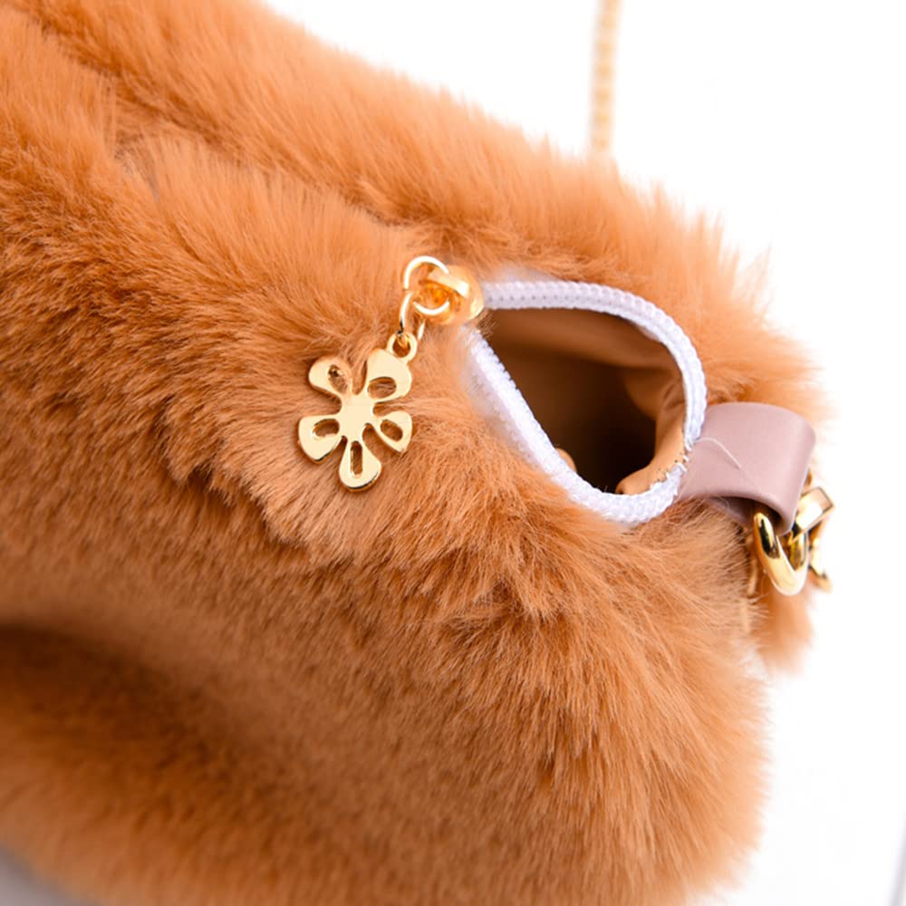 Rejolly Heart Shaped Faux Fur Handbag for Women & Girls - Soft Fluffy Small Shoulder Bag Clutch Purse - Perfect for Parties, Dates & Everyday Use