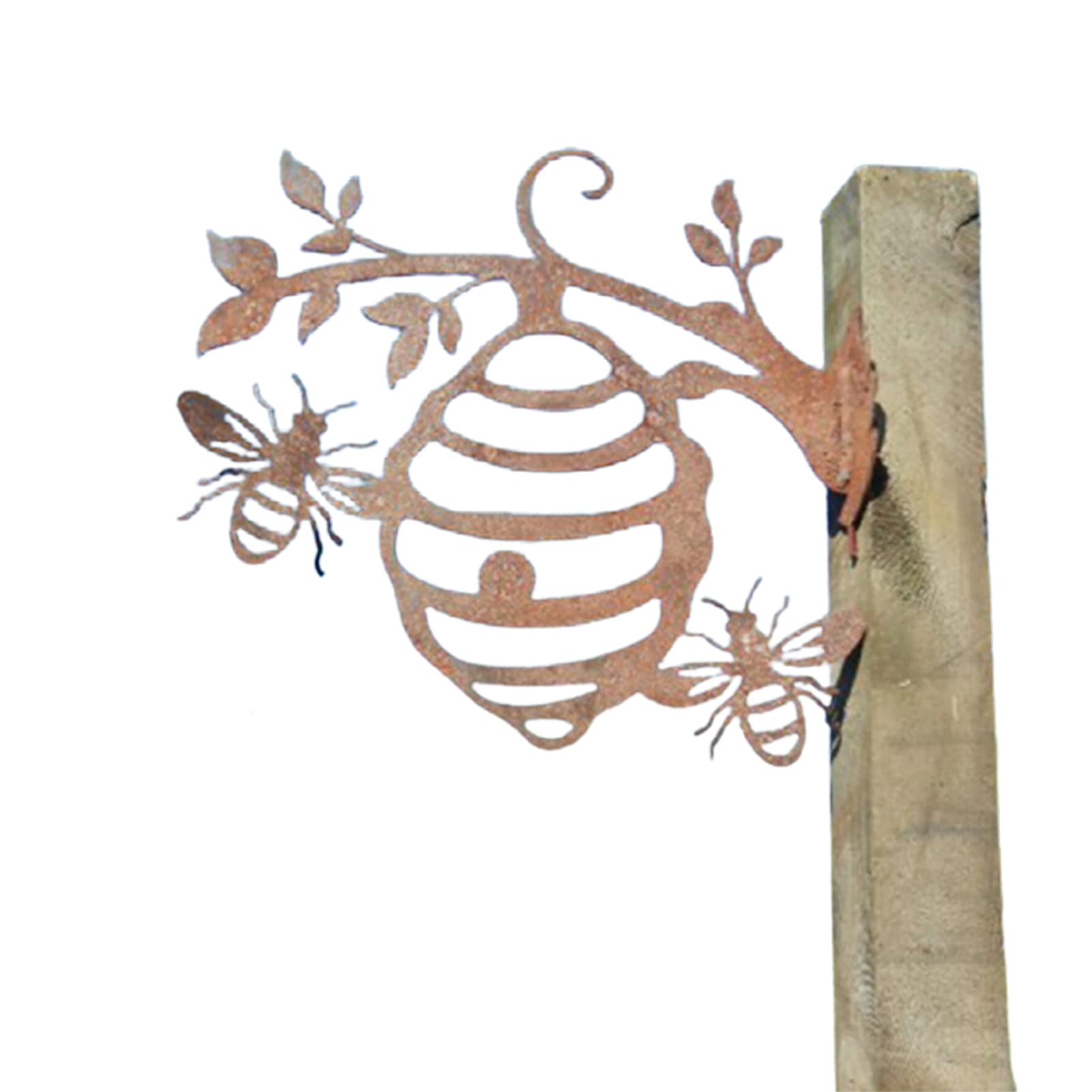 Amkya Bee Hive Garden Decor - Iron Silhouette Tree Stake Ornament for Outdoor Bee Garden Sculpture | Perfect for Backyard, Patio & Flower Bed Decoration