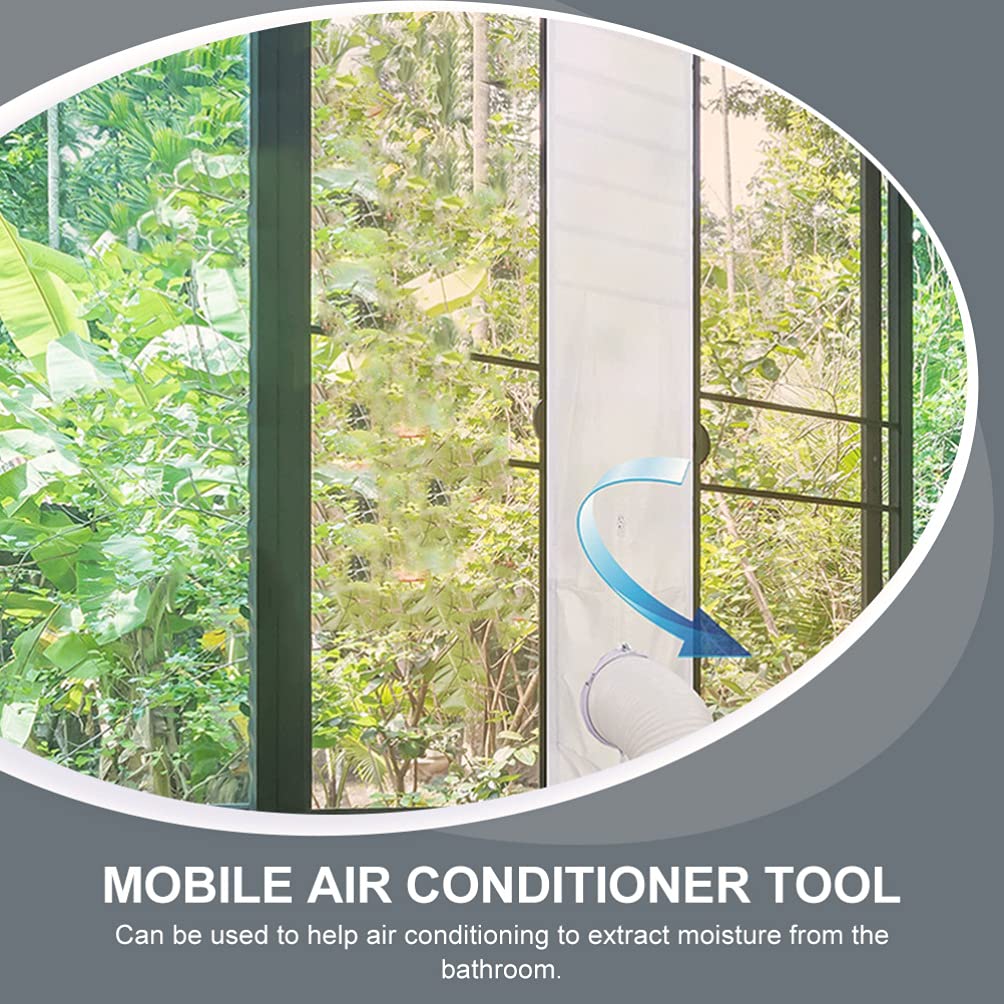 Cabilock 1-Piece White Polyester Air Conditioner Deflector - Portable AC Window Seal Plate & Baffle Cloth for Anti-Blow - Perfect for Bedroom, Office & Home Cooling Efficiency