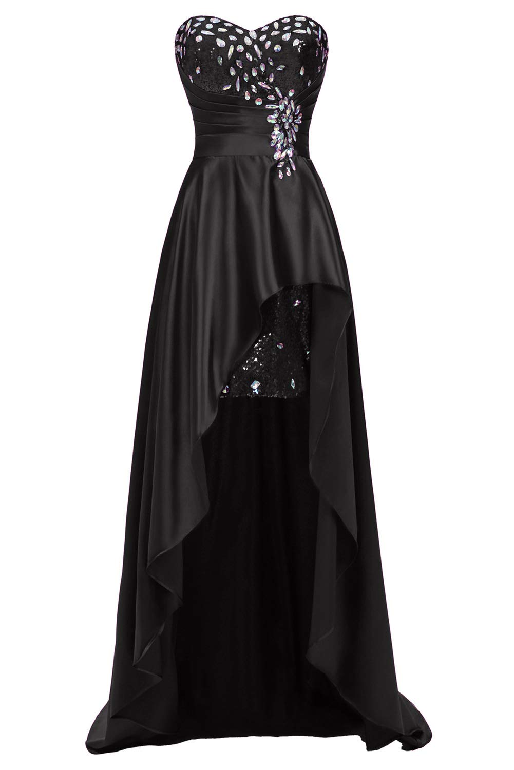 Monalia Women's Sexy Sequined High-Low Prom Dress for Homecoming, Party, Evening Gala & Special Occasions | Elegant Formal Gown with Sparkly Details