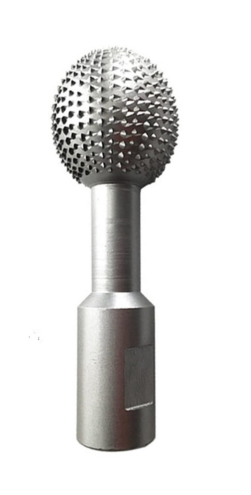 QINQIN 10mm Silver Ball Gouge Spherical Spindle Wood Carving Attachment for Angle Grinder - Perfect for Woodworking, Furniture Making & DIY Craft Projects