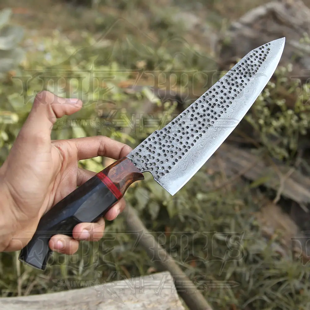 Handmade Damascus Steel Chef Knife - 13