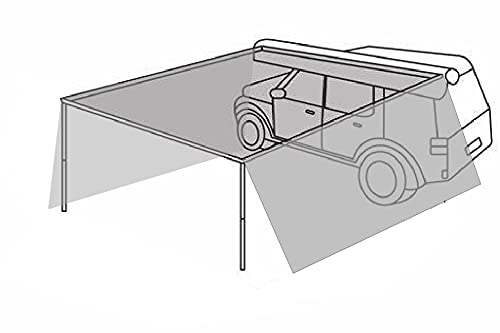 【DANCHEL OUTDOOR】Waterproof Car Side Awning 6.5x8.2ft with Side Walls, Windproof Rooftop Tent for SUV, Truck, Van & Trailer, Perfect for Overland Camping, Beach Trips & Outdoor Adventures