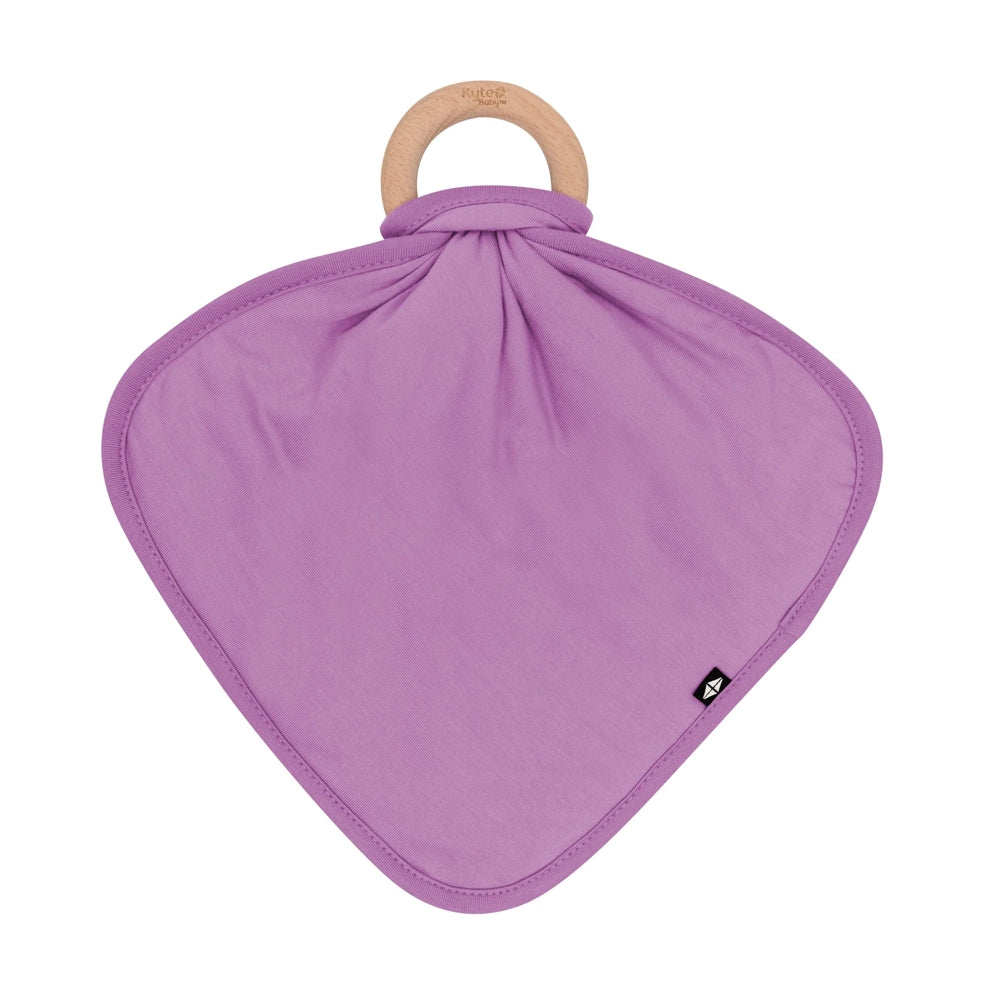 Kyte Baby Lovey Blanket with Removable Wooden Teething Ring - Soft Organic Cotton Security Blanket for Infants & Toddlers - Perfect for Soothing, Teething Relief and Bedtime Comfort