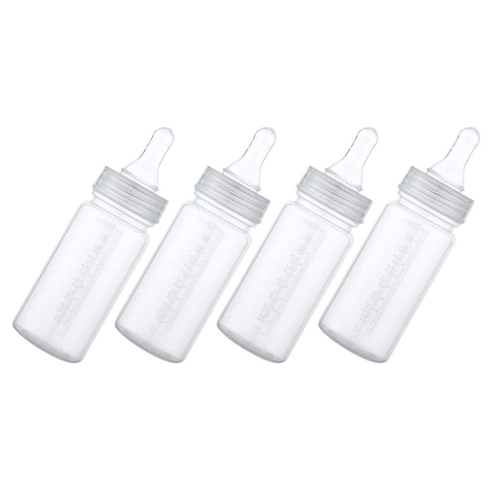 Kisangel 4-Pack 100ml Clear Breastfeeding Bottles with Measurement Scale - BPA-Free Baby Milk Storage & Feeding Bottles for Newborns & Toddlers - Perfect for Breastmilk Storage, Travel, and On-the-Go Feeding