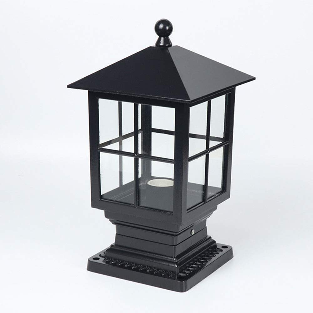 Waterproof IP54 Retro Column Head Lamp - Outdoor Garden Lighting for Terrace, Balcony, Villa & Park | E27 Post Light for Landscape, Lawn & Pillar Decoration | Weather-Resistant European Design