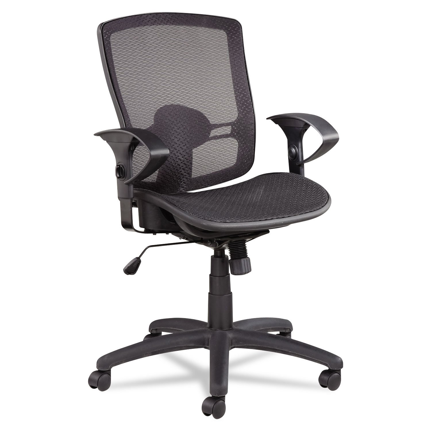 Alera ET4218 Ergonomic Mesh Mid-Back Office Chair with Synchro Tilt - Breathable Mesh Back & Seat, Adjustable Height, Black - Perfect for Home Office, Gaming & Workspaces