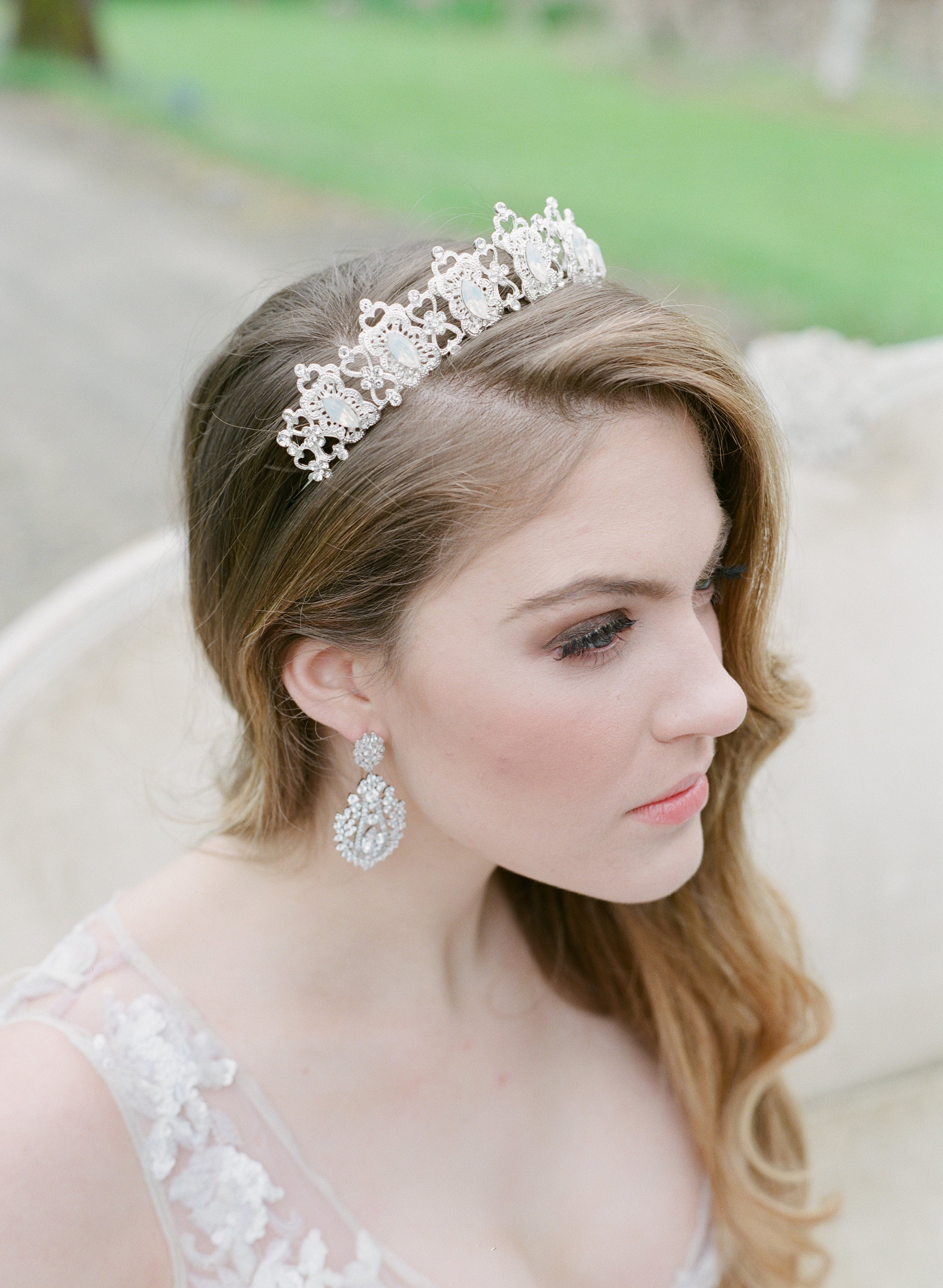 Swarovski Crystal White Opal Tiara for Brides | Elegant Wedding Headpiece | Perfect for Bridal Showers, Weddings & Special Occasions
