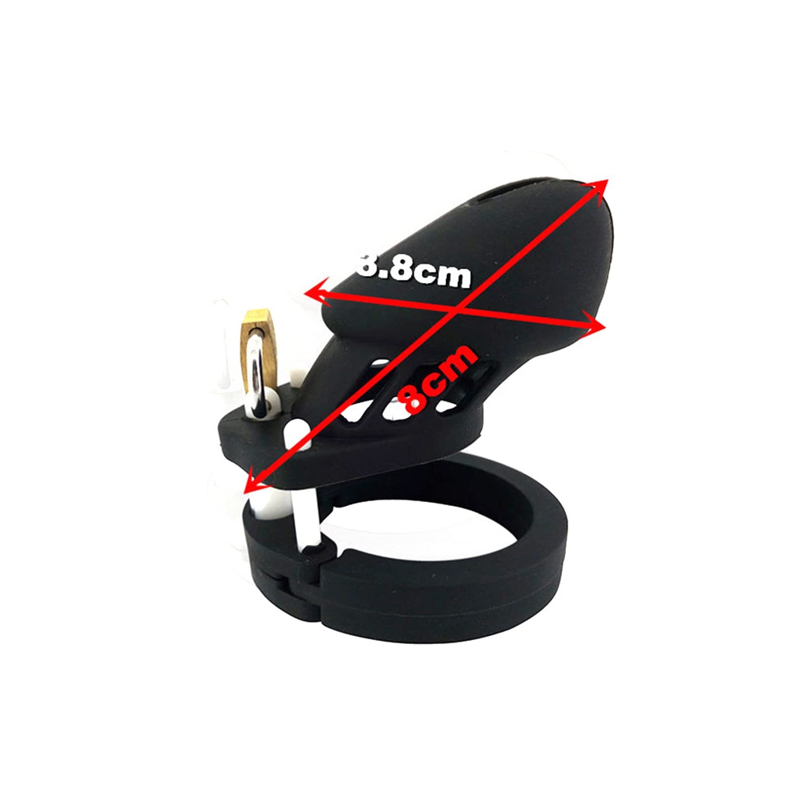 Virtue Virginity Lock SM Silicone Chastity Cage - Adult Chastity Belt for Couples, BDSM & Abstinence Training - Black Short Size Sex Toy for Role Play & Bondage Scenes