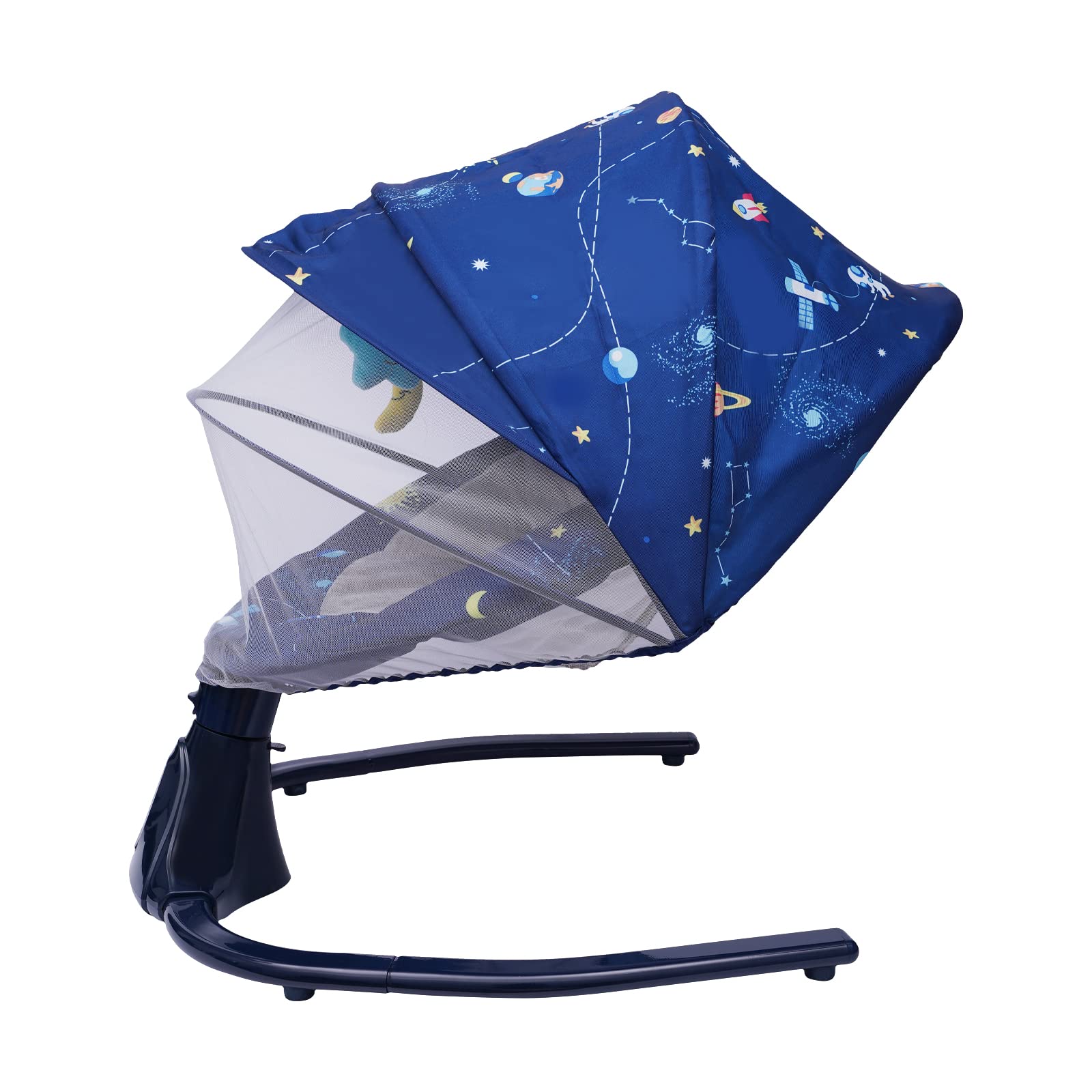 Electric Baby Swing for Infants & Newborns - Remote Control, 4 Speed Settings, Soothing Music & Speaker - Blue Starry Style Baby Rocker & Bouncer - Perfect for Nursery, Bedroom & Travel
