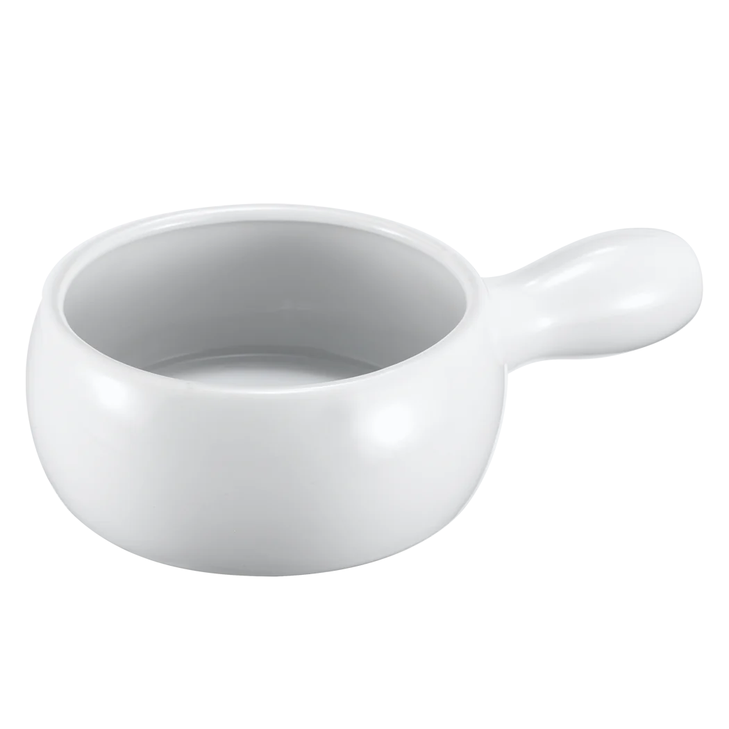 Browne 16 Oz Onion Soup Bowl with Handle - White Ceramic Soup Mug for French Onion Soup, Ramen, Chili - Perfect for Restaurants, Cafes & Home Dining