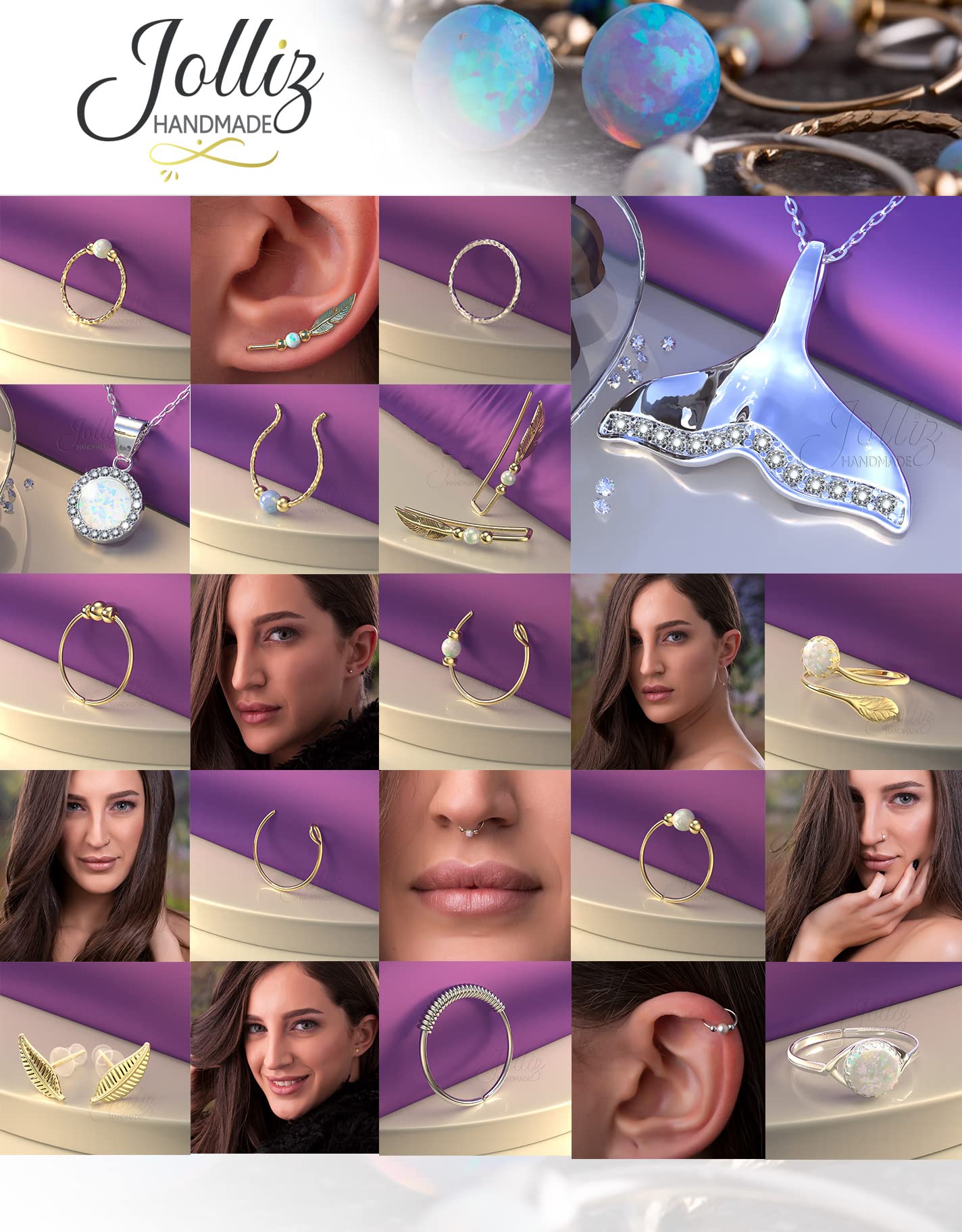 Dainty 14K Rose Gold Nose Hoop Piercing - 24 Gauge 7mm Thin Nose Ring with 2mm Blue Opal Gemstone | Handmade Comfortable Body Jewelry for Everyday Wear & Special Occasions