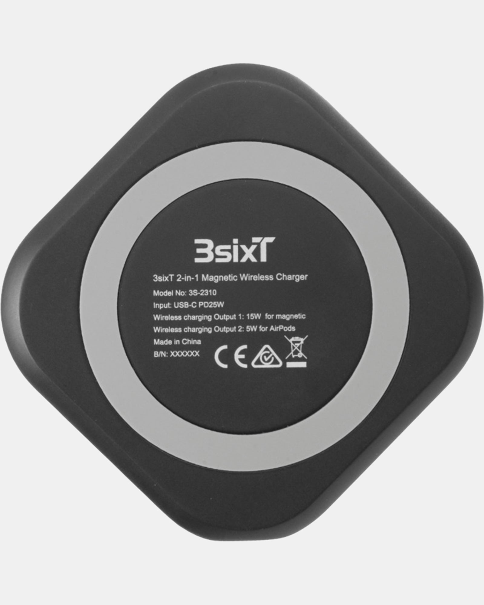 3sixT 2-in-1 Magnetic Wireless Charger Stand - Fast Charging for iPhone & Android - Perfect for Home, Office & Travel