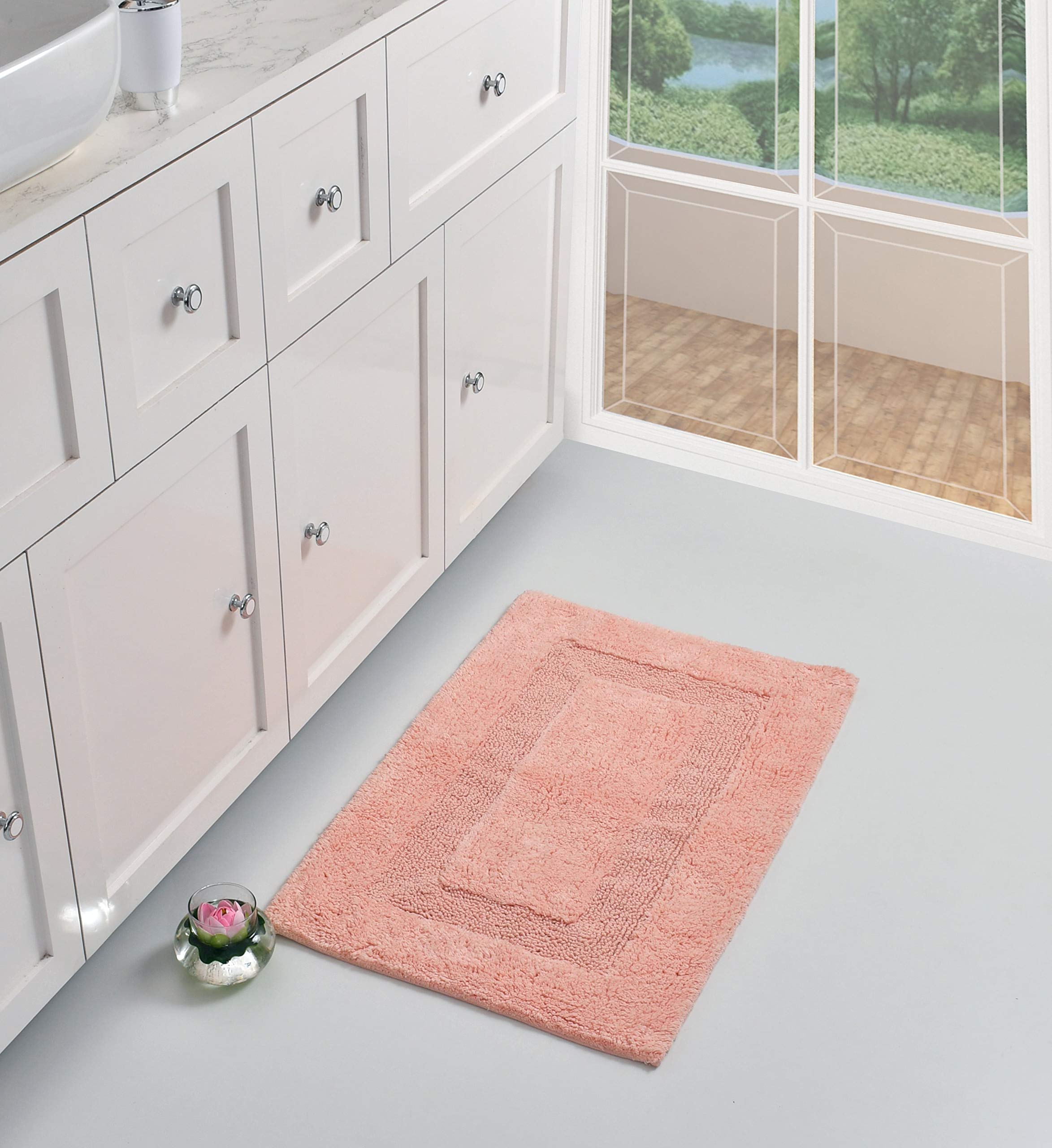 Soft Cotton Bathroom Rug Mat - Absorbent & Durable 20x32