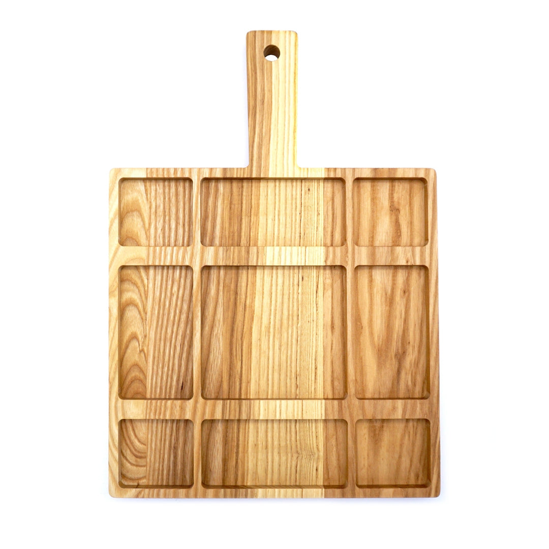 Ash Divided Serving Board - Elegant Wooden Charcuterie Tray for Cheese, Fruits & Appetizers | Perfect for Entertaining, Parties & Home Dining
