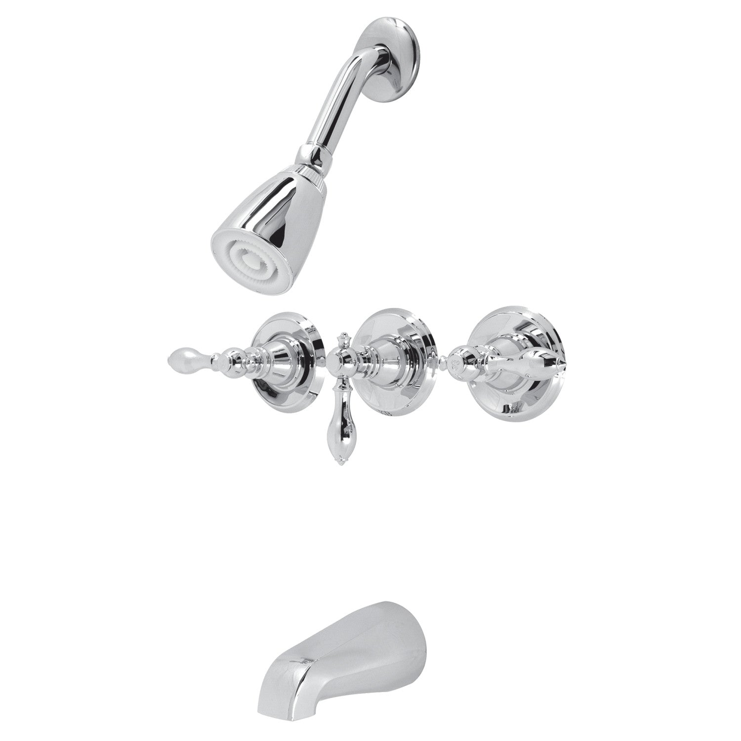 American Classic KB231ACL Triple Handle Tub and Shower Faucet in Polished Chrome - Perfect for Bathroom Renovation and Modern Home Decor