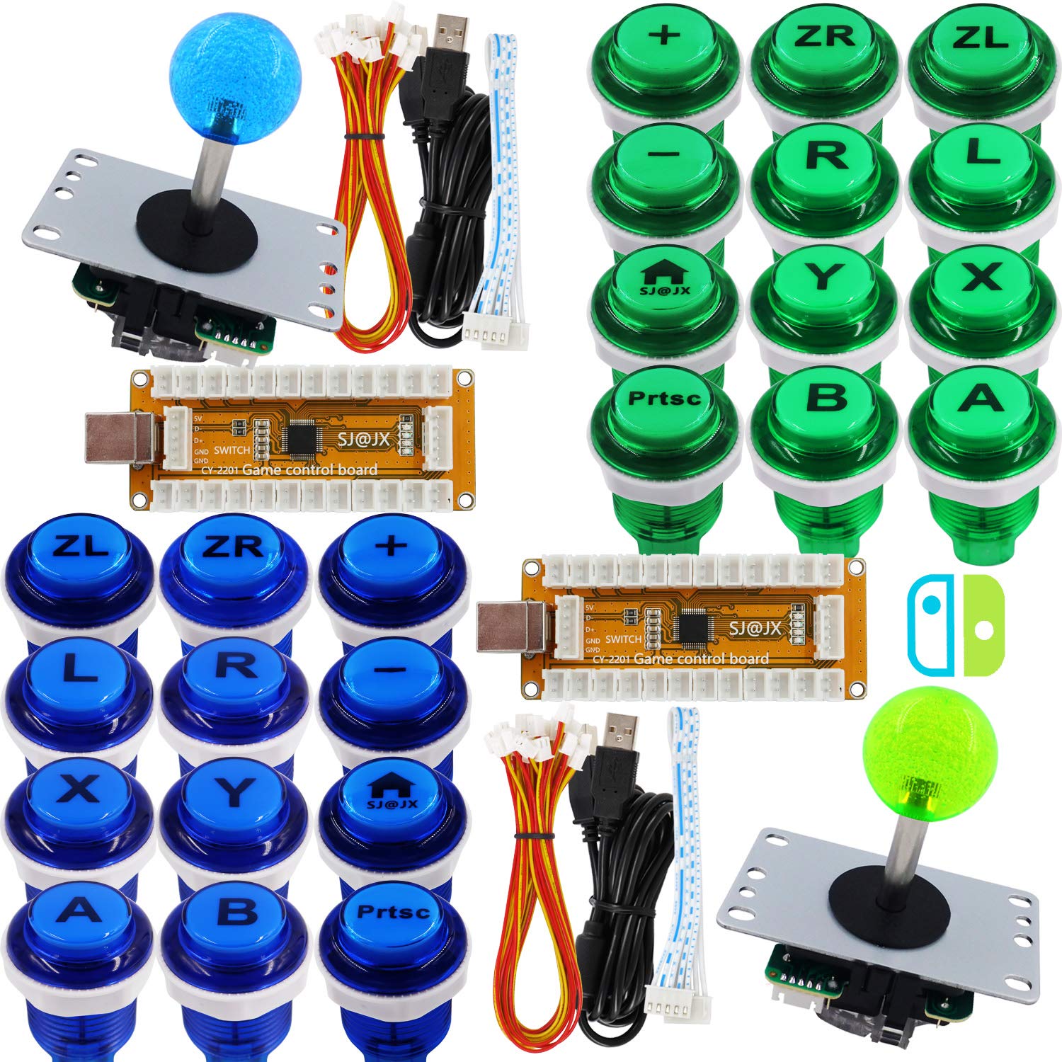 USB Arcade Game Controller - 2 Player Gamepad with Cherry MX Microswitch Buttons & 8-Way Joystick for Nintendo Switch, PC, PS3, Retropie, Raspberry Pi & MAME | Perfect for Home Arcades, Gaming Parties & Retro Gaming Enthusiasts