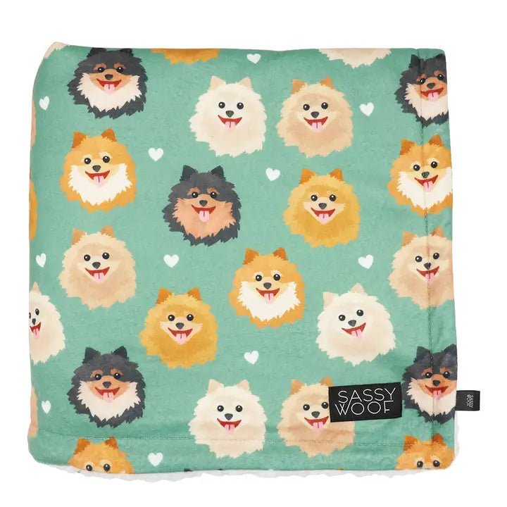 Pawfect Poms Dog Blanket - Soft & Cozy Pet Blanket for Small to Medium Dogs - Perfect for Beds, Couches & Travel