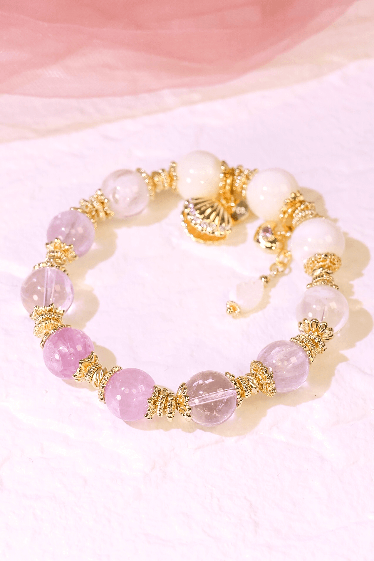 Seaside Chic Purple Shells Bracelet - Handmade Beach Jewelry for Women, Boho Style Shell Bracelet, Perfect for Vacation, Summer Outfits & Beach Weddings