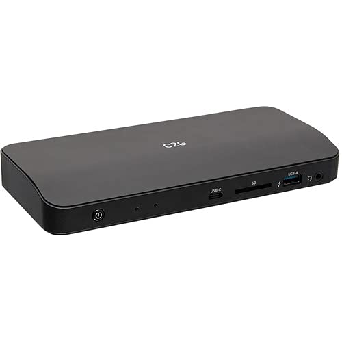 C2G Thunderbolt 3 8K Docking Station with DisplayPort, Ethernet, USB-C, SD Card Reader & 85W Power Delivery - Universal Laptop Dock for MacBook Pro, Dell XPS & Windows Ultrabooks - Perfect for Home Office, Gaming & 4K/8K Video Editing