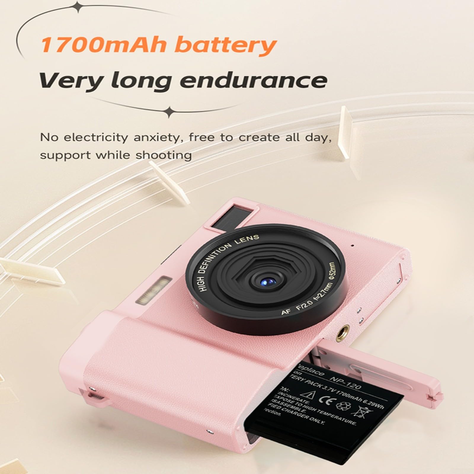 LVYXON 5K Digital Camera with WiFi & Auto Focus - 18X Zoom Vlogging Camera with 6-Axis Anti-Shake, 3.0