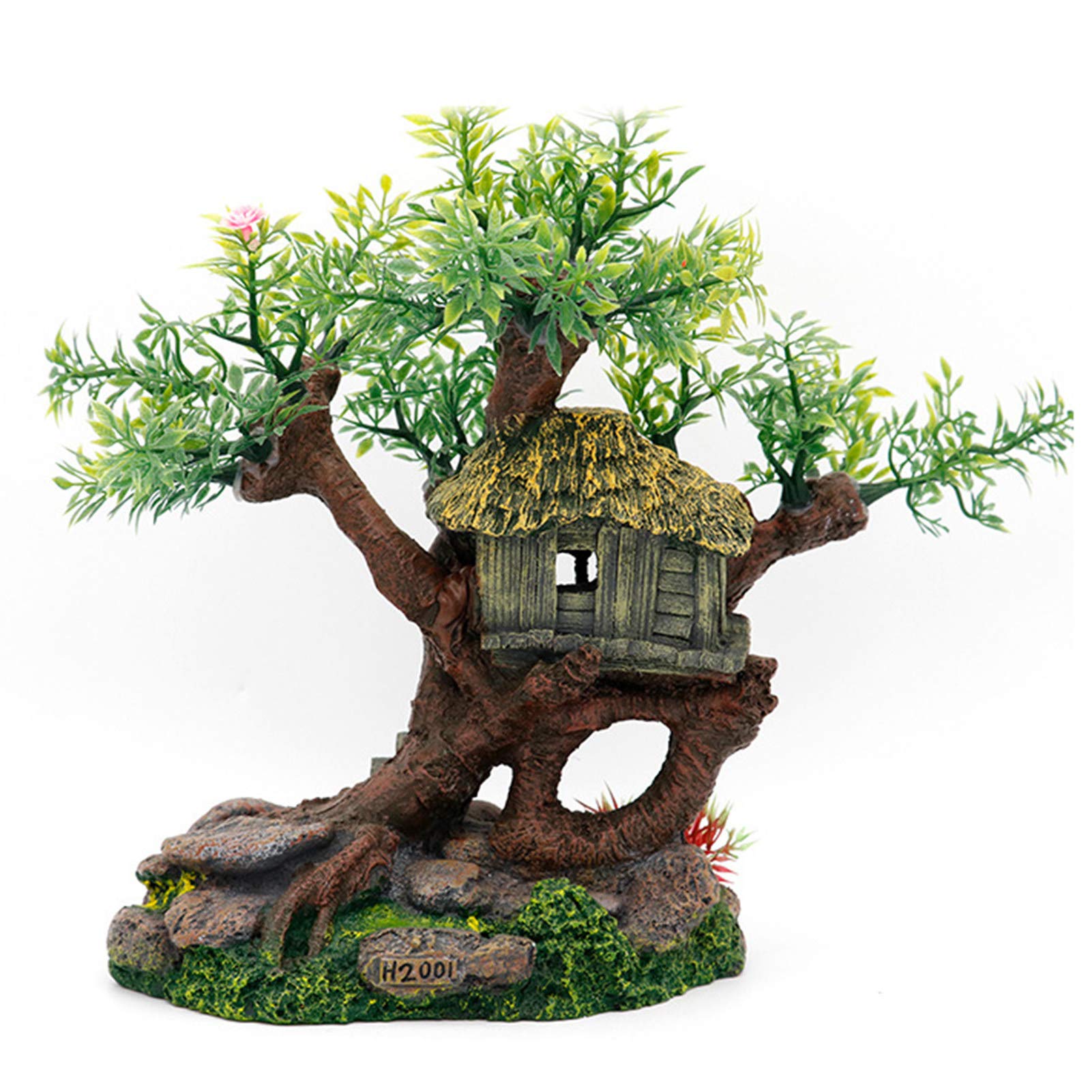 Hislaves Aquarium Decorations - Resin Artificial Bird House Model Fish Tank Ornament for Aquatic Landscape | Perfect for Freshwater & Saltwater Tanks, Home & Office Aquascaping
