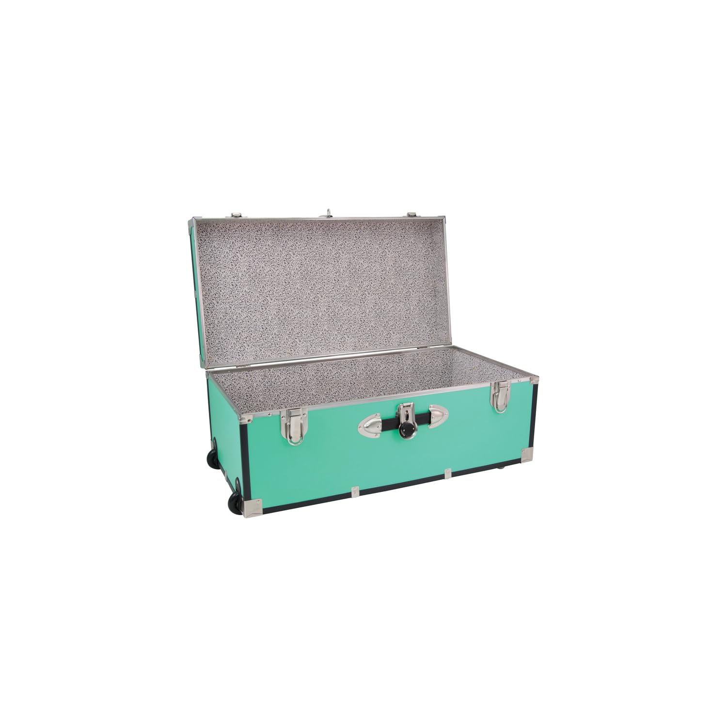 Southwestern Style 30-Inch Rolling Trunk with Lock - Teal, Durable Luggage with Secure Locking System & Spacious Storage | Perfect for Air Travel, Road Trips & Home Organization