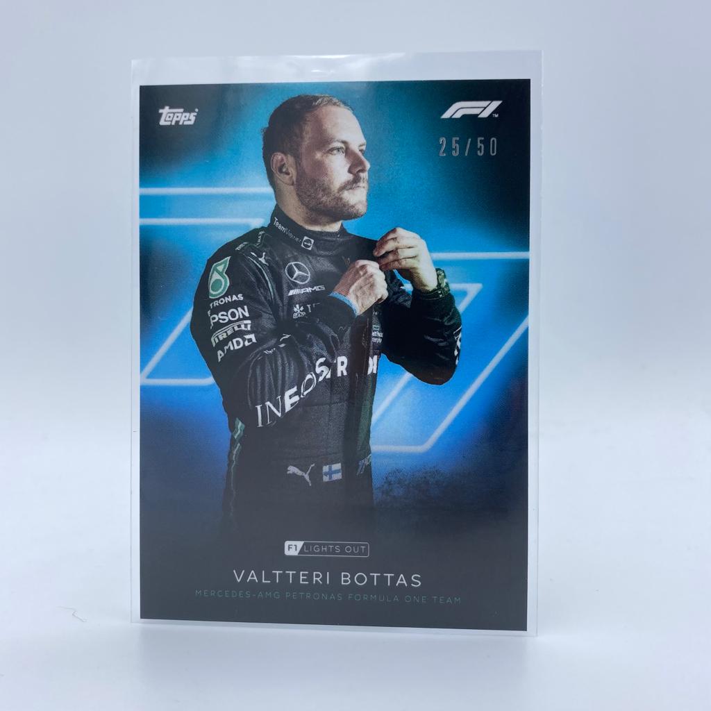 Valtteri Bottas 25/50 Aqua Parallel Racing Driver Cards - Collectible Memorabilia for F1 Fans & Sports Card Enthusiasts - Perfect for Trading, Display, and Gifting