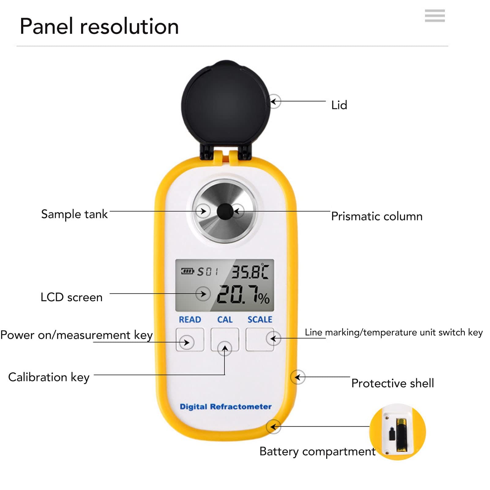 Mumusuki Digital Refractometer 0-80% Brix Scale - High Precision Alcohol Volume Percent Tester for Wine, Beer, and Spirits - Perfect for Home Brewing, Distilling, and Commercial Liquor Production